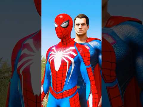 GTA V : SPIDER-MAN IN DANGER! IRON MAN AND SUPERMAN TEAM UP TO SAVE FROM VENOM #gta5 #shorts