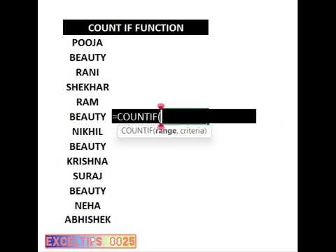 COUNTIF is an Excel function to count cells in a range that meet a single condition.