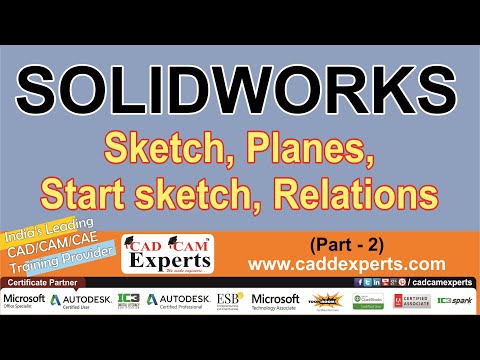 (Part-2) SolidWorks 2014 Tutorial  Ur 1st sketch, planes, start sketch, relations