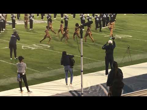 Band plays field show.