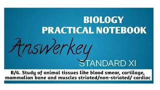 Class XI Practical Answer Key |B/6.Study of animal tissues like blood smear,cartilage,mammalian bone