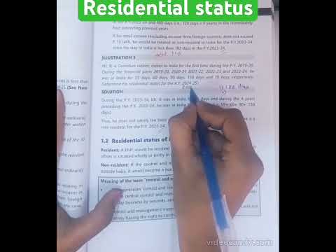 Residential status CA intermediate #castudents #cainter #caintermediate
