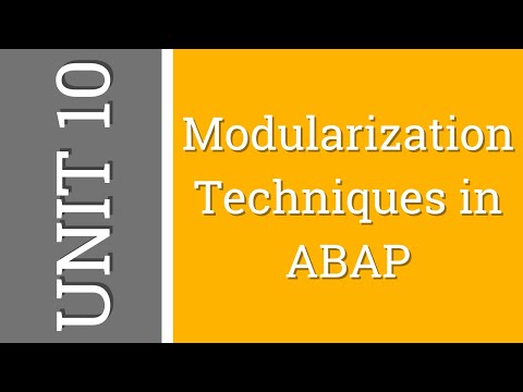 SAP ABAP TUTORIAL | TAW10 | UNIT 10 |  Modularization Techniques in ABAP | URDU/HINDI