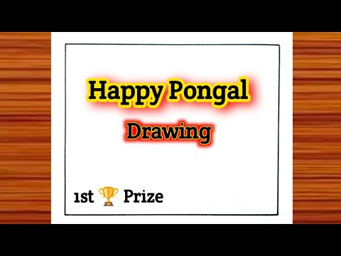 Happy Pongal Drawing / Pongal Drawing Easy Steps / Pongal Scenery / Pongal Rangoli / Pongal Kolam