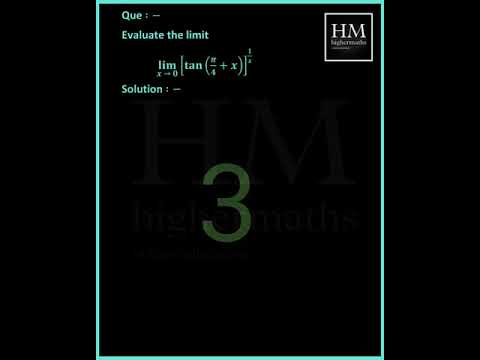 Limit Solved Question || Limit Continuity and Differentiability || Calculus || highermaths #ytshorts