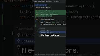 Use command completion for file level actions; reformat code, optimize imports and more...