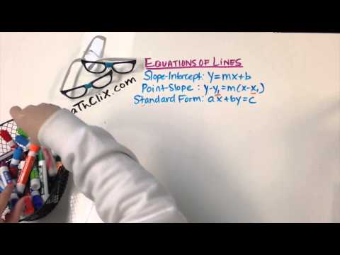 Writing Equations of Lines Part I