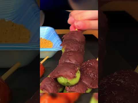 ASMR "Dango" Mitarashi, Sesame, Mugwort, Black Honey Soybean Flour, Warabi Mochi｜Mukbang