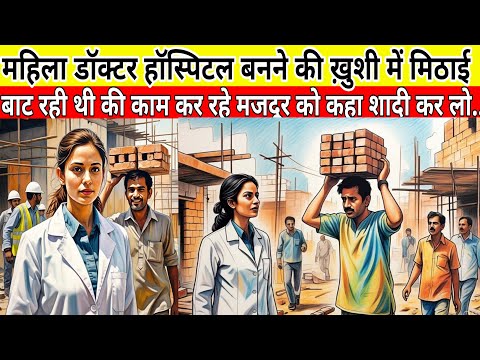 महिला,डॉक्टर हॉस्पिटल बनने की ख़ुशी में मज़दूरों में मिठाई बाट रही थीकी एक मजदूर को देख शादी कर बैठी
