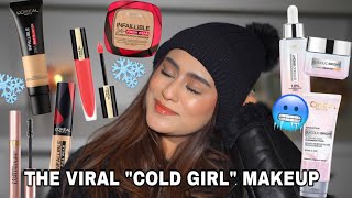 Trying the *VIRAL* Cold Girl Makeup Look 🥶 One Brand Tutorial *L’Oreal Paris*| First Impressions 😍