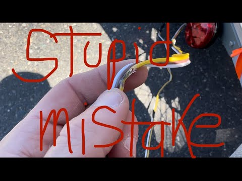 Fixing broken trailer wires after stupid mistake!
