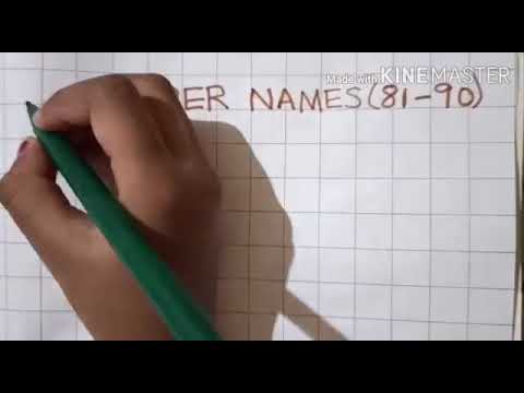 NUMBER NAMES (81-90)
