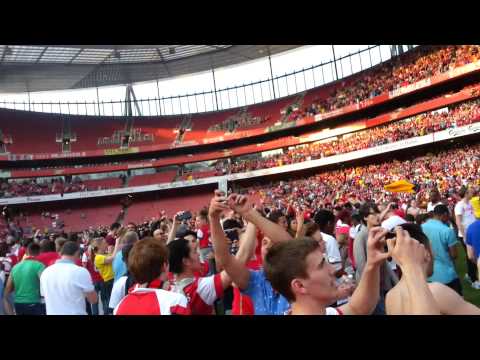 Pitch invasion at Emirates Stadium