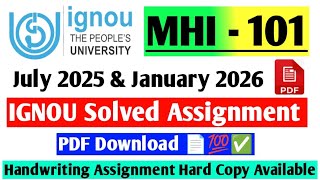 IGNOU 1st Year MA History Assignment Solved / MAHI 101 Assignment Solved July 2025 & January 2026📄✅💯