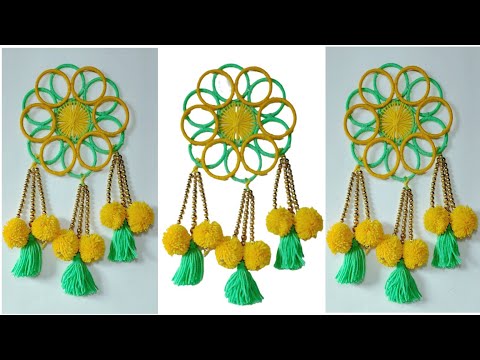DIY Wall Hanging Out Of Bangles | easy wall decoration ideas #artisticnatha #wallhanging #art #craft
