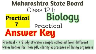 Practical 7 Study of water Microscopic/planktonic|Biology Class XII Practical Answer Key|Maha Board