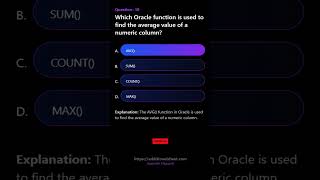 Which Oracle function is used to find the average value of a numeric column
