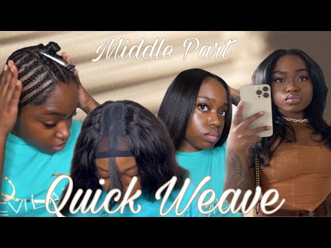 How To: Middle Part Quick Weave| BEGINNER FRIENDLY!
