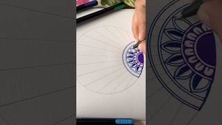 Colourful Mandala Tutorial with Pentonic gel pens 🌸✨❤️ #mandalaart #arttutorial