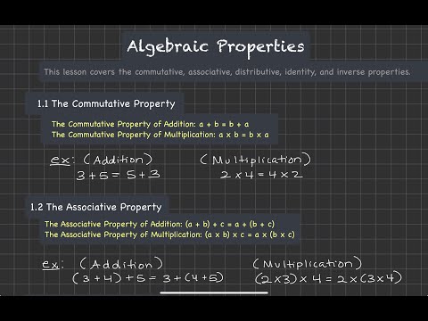 Algebraic Properties