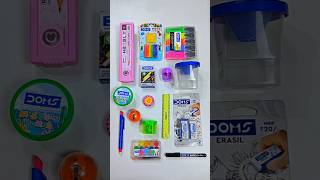 Unboxing Doms Stationery Items -  Clay, highlighter, Vibrant colour, sharpener #doms #stationery