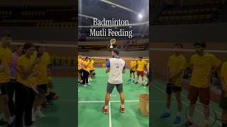 Learning multi-feeding the right way. where and how to feed matters. #badmintoncoaching