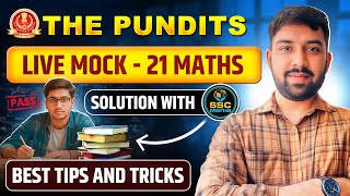 The Pundits Live Mock - 21 Solution🔥 By SSC Mania @ThePundits_Official #ssc #maths