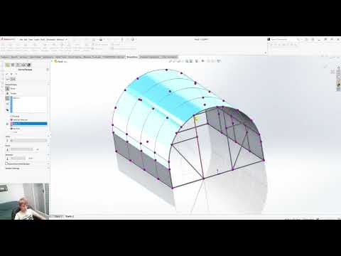 Deformation analysis of a greenhouse roof under snow load in SolidWorks Simulation