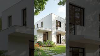 Modern Minimalist Villa – White Walls & Green Garden