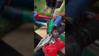 How to lubricate your drill bit for perfect holes 🔩✨#DIYTips #DrillingHacks #ToolTips