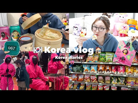 [Vlog] Daily life of living alone in Korea🏠☁️Korean culture🎶Cooking record🍳Squid game🦑🎮