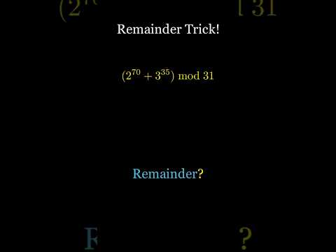 Solve (2^70 + 3^35) mod 31 in Seconds! 🔥 #MathTricks
