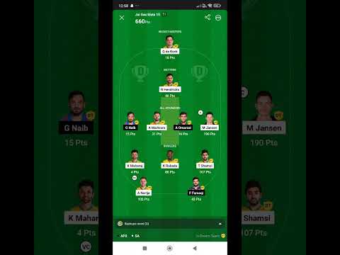 SA VS AFG DREAM11 | C & VC PERFECT NHI BHIDA #MEGA CONTEXT L  #SHORTVIDEO #LIKE & SUBSCRIBE PLZ