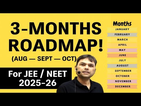 3-Months Roadmap (Aug, Sept & Oct) for JEE/NEET 2025-26