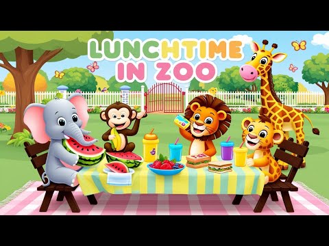 Lunch Time at the Zoo 🍉🦁 | Fun Animal Feeding Song for Kids