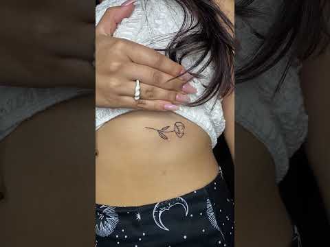 Elegant Minimal Flower Line Work Tattoo | Micro Tattoo Studio Bangalore #microtattoostudio
