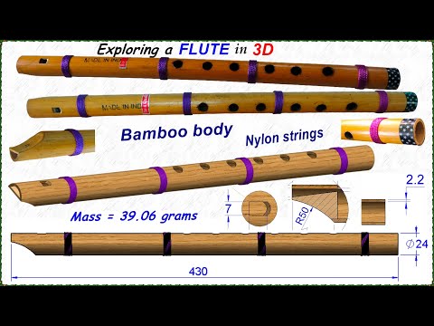 Exploring a Bamboo FLUTE in 3D, #3Dmodeling,#SolidWorks,#fusion360,#creo,#musicalinstruments