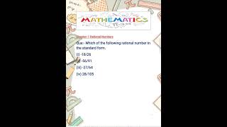 How to Understand the Following Rational Number in Standard Form Class-8