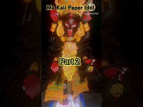 "Final Part🔥 Ma Kali Paper Idol – The Stunning Reveal You Can’t Miss! 😱🪔#art #craft #viral #trending
