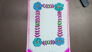 HOW TO DRAW SIMPLE BORDER LINE DESIGNS/PROJECTS DESIGNS#art #drawing #rangolidesigns #mehandi 