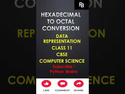 HEXADECIMAL  TO OCTAL |DATA REPRESENTATION|NUMBER SYSTEM|CBSE|CLASS11