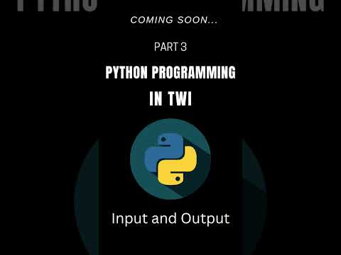 Python programming in Twi