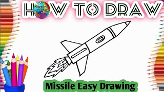 How to draw Missile step-by-step drawing painting coloring for kids&toddlers |Easy missile drawing 