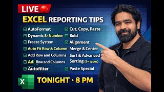 Excel Reporting Masterclass: From Basics to Advanced Sorting & Paste Special 10+ Excel Tricks Live