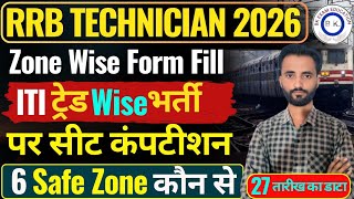 RRB Technician New Vacancy 2026 | RRB Technician Zone-Wise Form Filling | 🎯 Safe Zones | Today's ...