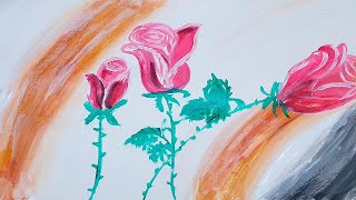 Acrilic Painting  🎨 ROSES 🎨| How to Draw | Magic Paintings | Relaxing Instrumental Music  523 Hz