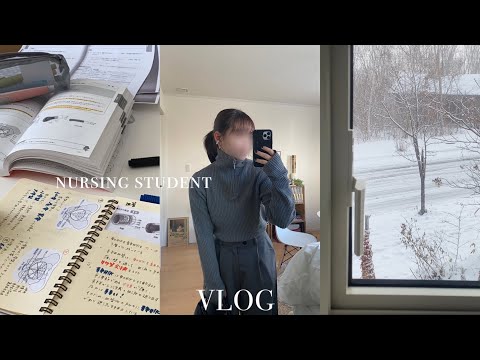 [vlog] 国試勉強が1日の中心の看護学生の日常🩺📖　/ 模試と期末テスト終了と同時にやる気も皆無に🤷🏻‍♀️　/  小樽カフェ納め