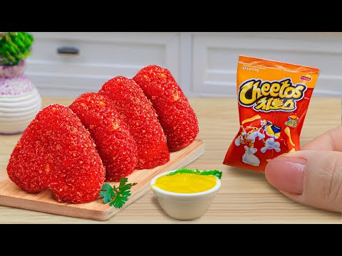 Miniature Cheetos Fried Chicken with Spicy Cheese Dip🍗🔥Tiny Cooking in Realistic Mini Kitchen
