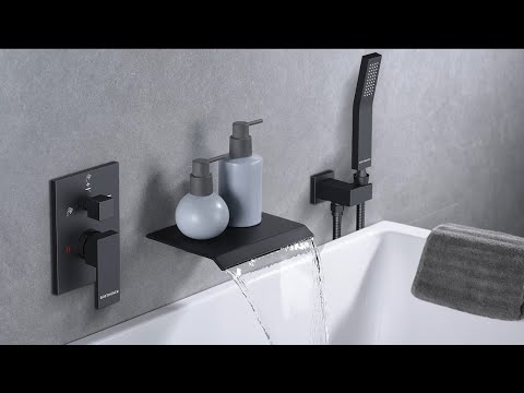 Bostingner Waterfall Bathtub Faucet Set with Sprayer