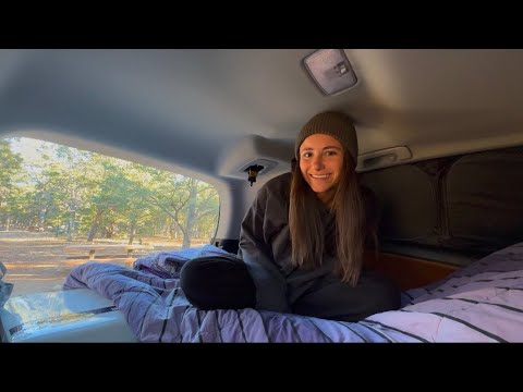 Camping in the forest after a morning of car troubles